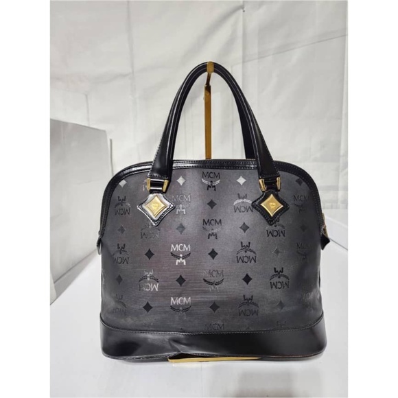 Authentic MCM Vintage Visetos  Alma Dome Bag Black - Picture 3 of 11